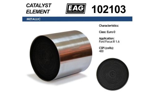 Каталитический блок Ford Focus III 1.6 Euro 0 EAG EAG, арт. 102103
