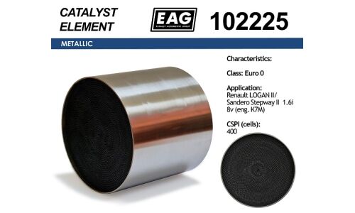 Каталитический блок Renault LOGAN II/ Sandero Stepway II 1.6i 8v (eng. K7M) Euro 0 EAG EAG, арт. 102225