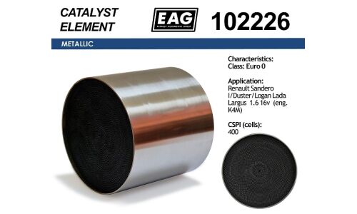 Каталитический блок Renault Sandero I/Duster/Logan Lada Largus 1.6 16v (eng. K4M) Euro 0 EAG EAG, арт. 102226