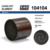 Каталитический блок Ford Focus III 1.6 (c 2 катализаторами) Euro 4 EAG EAG, арт. 104104