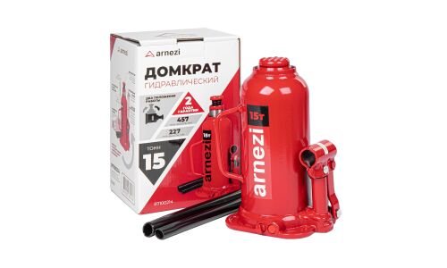 Домкрат гидравлический бутылочный 15т 227-457мм ARNEZI, арт. R7100214