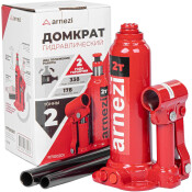 Домкрат гидравлический бутылочный Arnezi, 2000кг, подъём 178–338мм, 2 положения работы, арт. R7100201