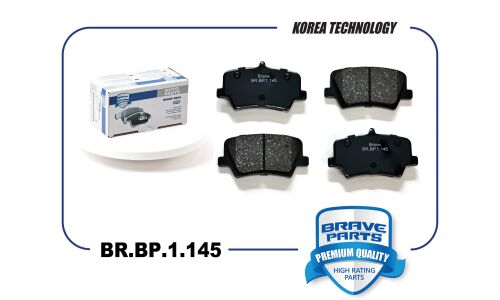 Колодки тормозные дисковые Brave, задние, комплект на ось (4 шт), арт. BR.BP.1.145