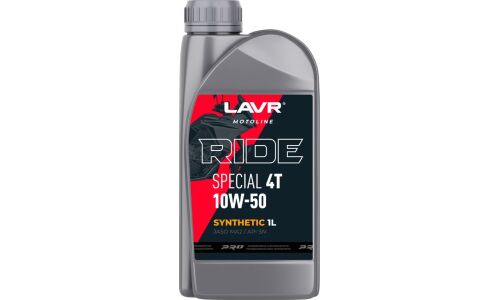 Масло для мотоциклов Lavr Motoline Ride Special 4T 15w50, синтетическое, API SN, JASO MA2, 4-тактное, 1л, арт. Ln7795