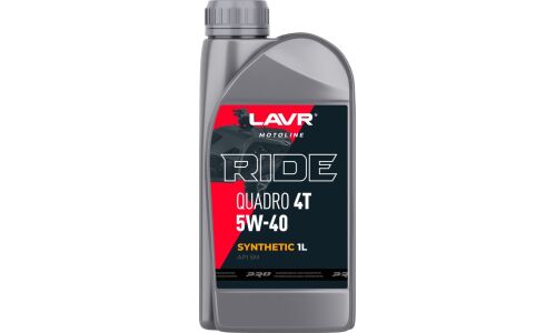 Масло для квадроциклов Lavr Motoline Ride Quadro 4T 5w40, полусинтетическое, API SM, 4-тактное, 1л, арт. Ln7755