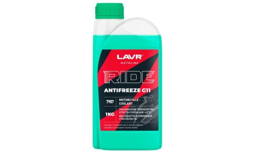 Антифриз Lavr Motoline Antifreeze Ride, G11, зелёный, -45°C, 1кг, арт. Ln7907