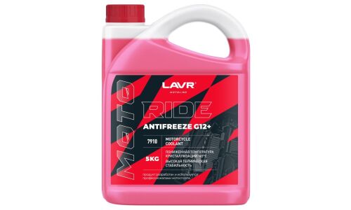 Антифриз Lavr Motoline Antifreeze Ride, G12+, красный, -45°C, 5кг, арт. Ln7910