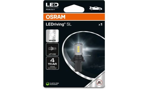 Лампа светодиодная Osram LEDriving SL P13W (PG18.5d-1, G16), 12В, 1.6Вт (соответствует 13Вт), 6000К, 1 шт, арт. 828DWP-1BL