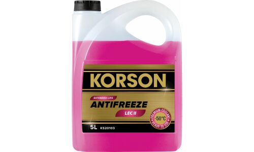 Антифриз Korson Extended Life Antifreeze, P-OAT, LEC-II, розовый, -50°C, 5л, арт. KS20103