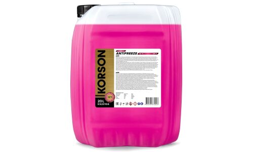 Антифриз Korson Extended Life Antifreeze, P-OAT, LEC-II, розовый, -50°C, 20л, арт. KS20104