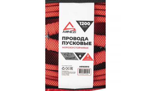 Провода пусковые Arnezi, 1200А, сечение 36мм² длина 6м, в сумке, арт. A0102015