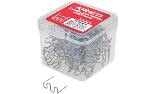 Скобы для пайки пластика 0.8мм S-образные 100шт ARNEZI, арт. R7600020