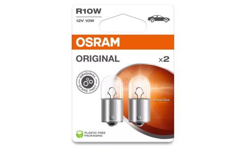 Лампа Osram Original Line R10W (BA15s, G18), 12В, 10Вт, комплект 2 шт, арт. 5008-2BL