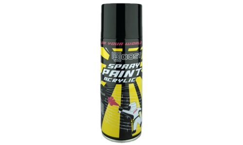 Краска аэрозольная Boost Spray Paint Acrylic, акриловая, многоцелевая, чёрная глянцевая, баллон 520мл, арт. SP-GB39