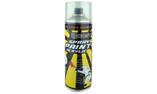 Краска аэрозольная Boost Spray Paint Acrylic, акриловая, многоцелевая, прозрачная (лак) глянцевая, баллон 520мл, арт. SP-GL190