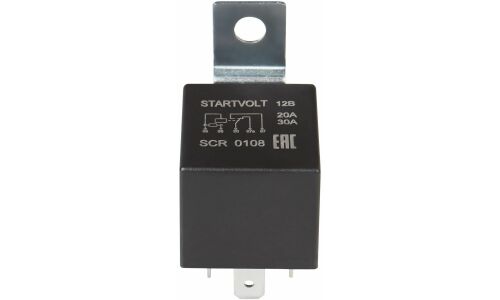 Реле 5 контактов 12V 20/30A (с кронштейном, с резистором) универсальное STARTVOLT, арт. SCR 0108