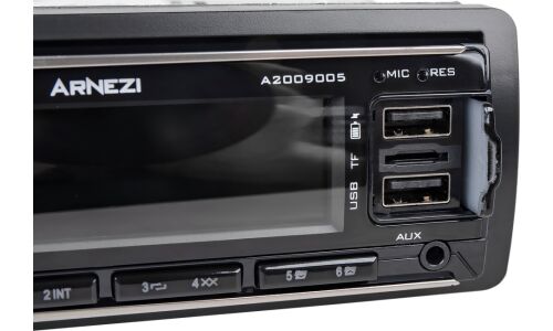 Автомагнитола Arnezi Wave A3, 1 DIN, USB/AUX/microSD/Bluetooth, 4х25Вт, пульт ДУ, фиолетовая подсветка, арт. A2009005