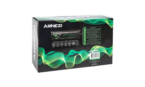 Автомагнитола Arnezi Wave P3, 1 DIN, USB/AUX/microSD/Bluetooth, 4х25Вт, пульт ДУ, зелёная подсветка, арт. A2009004