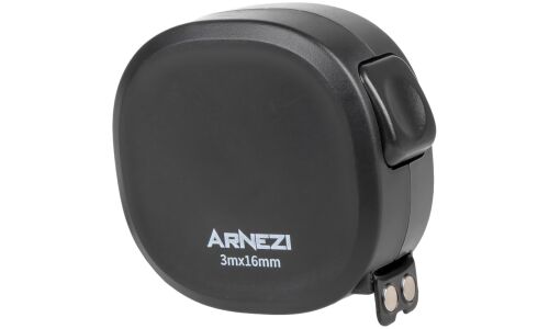 Рулетка Black 3м х 16мм с магнитным зацепом и автостопом ARNEZI, арт. R6200010