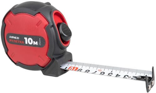 Рулетка Profi 10м х 25мм с двойным зацепом ARNEZI, арт. R6200032