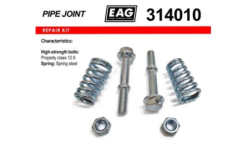 Р/к демпферного соединения (2 болта+2 пружины+2 гайки) EAG EAG, арт. 314010
