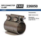Хомут трубчатый нерж. TORCA D50, L86 EAG EAG, арт. 226050