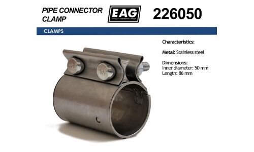 Хомут трубчатый нерж. TORCA D50, L86 EAG EAG, арт. 226050