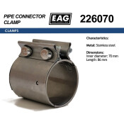 Хомут трубчатый нерж. TORCA D70, L86 EAG EAG, арт. 226070