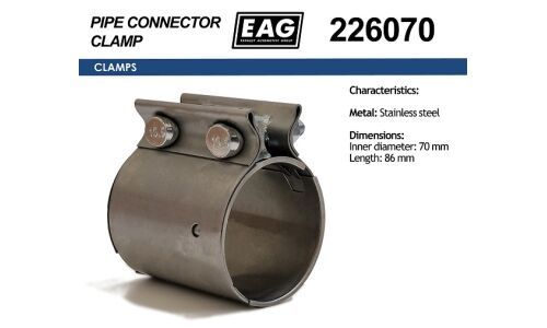 Хомут трубчатый нерж. TORCA D70, L86 EAG EAG, арт. 226070