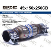Гофра глушителя 45x150x250 3-х слойная с хомутами EUROEX, арт. 45x150x250CB