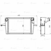 ОНВ (радиатор интеркулера) для а/м Sollers Argo (22-)/JAC N25/N35 (19-) 2.0D Luzar, арт. LRIC 3059