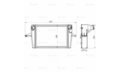 ОНВ (радиатор интеркулера) для а/м Sollers Argo (22-)/JAC N25/N35 (19-) 2.0D Luzar, арт. LRIC 3059