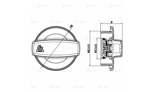 Крышка (пробка) расширительного бачка для а/м Audi A4 (00-)/(04-)/А6 (97-)/(04-)/A8 (02-) 1.4bar Luzar, арт. LL 1809