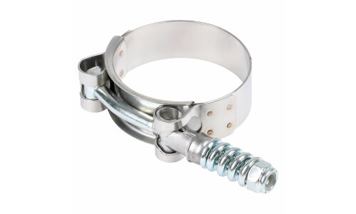 Хомут глушителя силовой T-Bolt с пружиной D=46-52 мм (нержавеющая сталь) Trialli, арт. TBS 4652 SS