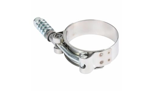 Хомут глушителя силовой T-Bolt с пружиной D=46-52 мм (нержавеющая сталь) Trialli, арт. TBS 4652 SS