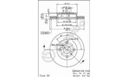 Диск тормозной Standard | перед Brembo, арт. 09.5536.20