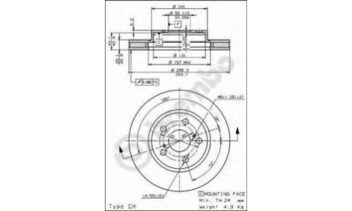 Диск тормозной Brembo, арт. 09.5844.10