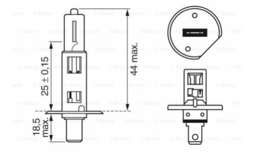 Лампа галогенная Bosch Plus50 H1 (P14.5s, T8), 12В, 55Вт, 3200К, 1 шт, арт. 1 987 301 041