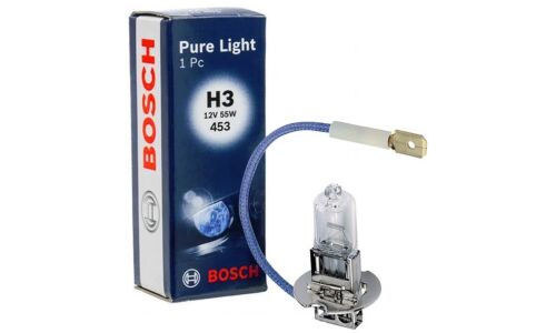 Лампа галогенная Bosch Pure Light H3 (PK22s, T12), 12В, 55Вт, 3200K, 1 шт