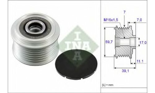 Ременной шкив генератора INA, арт. 535 0053 10