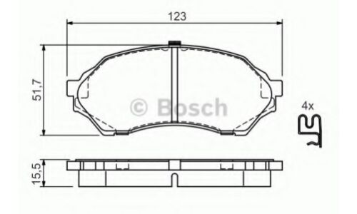 Колодки тормозные дисковые Bosch, передние, комплект на ось (4 шт), арт. 0 986 424 610