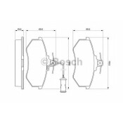 Колодки тормозные дисковые Bosch, передние, комплект на ось (4 шт), арт. 0 986 466 693
