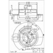 Диск тормозной Brembo, задний, правый/левый, 1 шт, арт. 08.5174.34