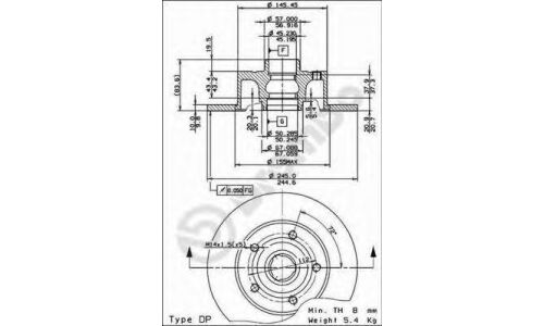 Диск тормозной Standard | зад Brembo, арт. 08.6911.14