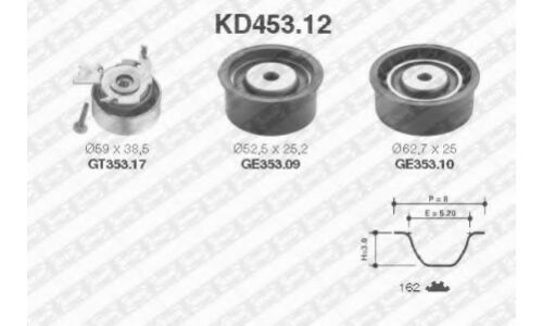 Комплект ремня ГРМ SNR, арт. KD453.12