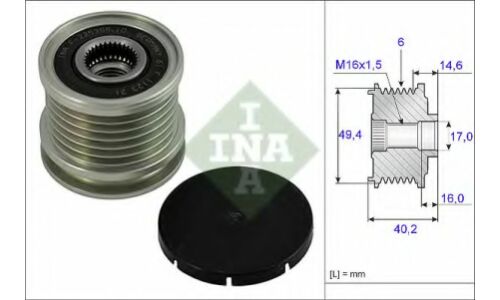 Ременной шкив генератора INA, арт. 535 0001 10