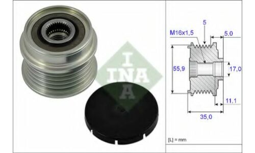 Ременной шкив генератора INA, арт. 535 0005 10