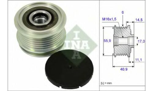 Ременной шкив генератора INA, арт. 535 0012 10