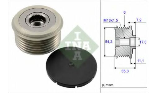Ременной шкив генератора INA, арт. 535 0039 10