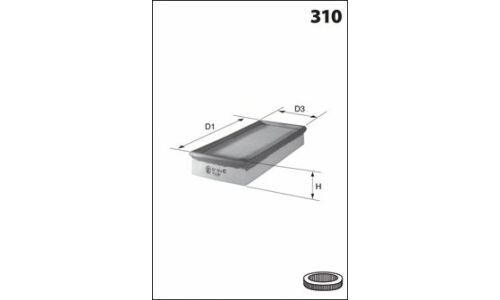 Фильтр воздушный MECAFILTER, арт. ELP3495